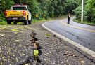 Rachaduras na Rio-Santos acendem alerta para risco de deslizamento